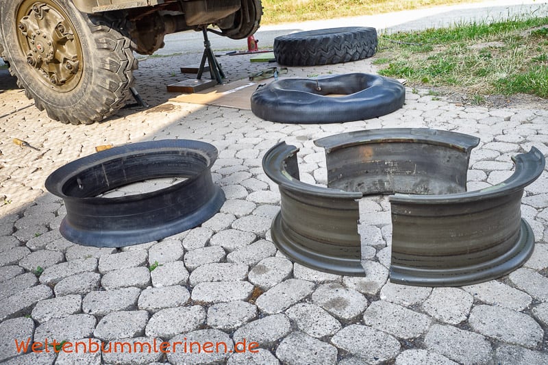 Reifenwechsel bei Trilexfelgen - Kampf mit der Trilex-Felge