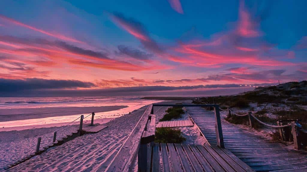 steg-am-strand-von-costa-de-lavos-bei-abend Abendstimmung am Steg an der Küste von Costa de Lavos