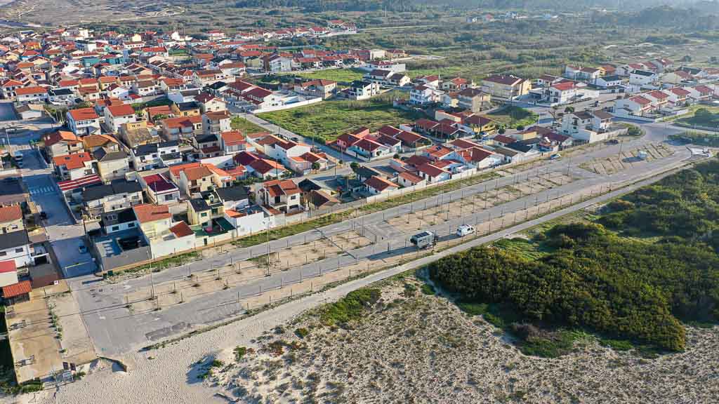 Im Winter 2020/2021 ist der Stellplatz in Costa de Lavos in Portugal fast völlig leer.