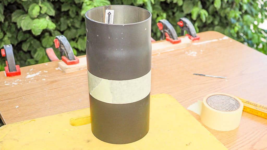 Markierung zur Kürzung des Ofenrohres