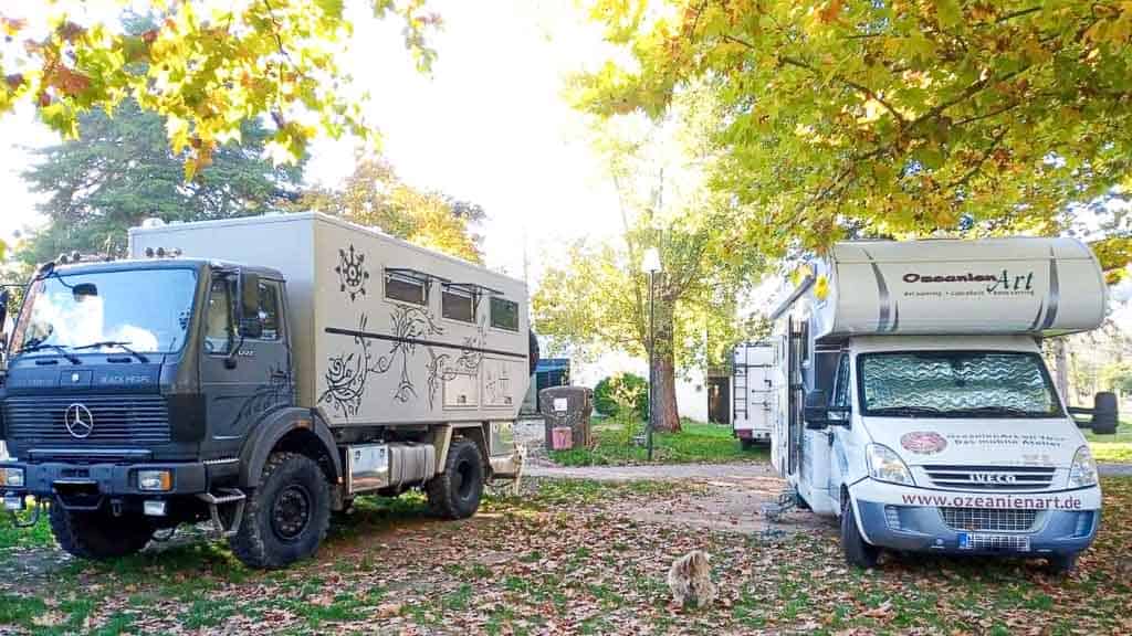 Auf dem Stellplatz Tomar