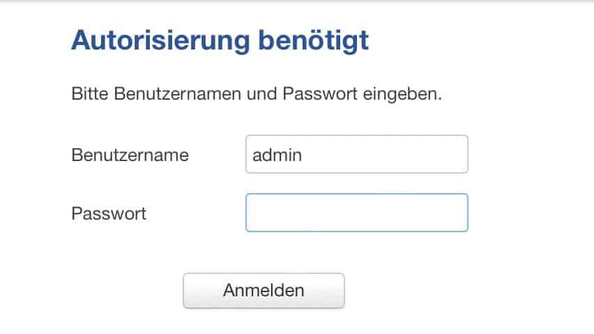 RUT955 Teltonika Router Login Bildschirm